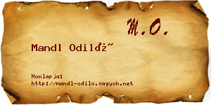 Mandl Odiló névjegykártya
